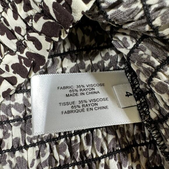 Proenza Schouler White Label NWT Micro Floral Smocked Top Size 4 Turtleneck - Picture 6 of 9